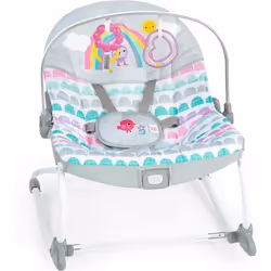 BRIGHT STARTS Transat bébé évolutif Arc-en-Ciel rose Vibrations apaisantes 2 positions dinclinaison jusquà 30 mois