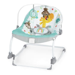 BRIGHT STARTS Transat bébé évolutif Arc-en Ciel bleu Vibrations apaisantes 2 positions dinclinaison 0M + jusquà 18 kg