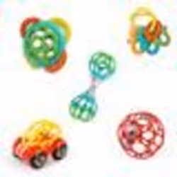 BRIGHT STARTS Coffret cadeau naissance bébé bapteme Noel 0 à 24 mois 5 jouets O BAll hochet voiture anneau de dentition