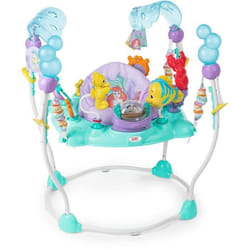 DISNEY BABY Aire d'éveil bébé multi-jouets interactifs, siege a rebonds, pivotant 360° - Ariel - 10 jouets Disney amovibles,