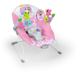 BRIGHT STARTS Transat bébé Animaux -rose Vibrations apaisantes Arche déveil avec jouets interactifs