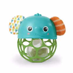 BRIGHT STARTS Hochet musical lumineux -- Giggle & Glow - Jouet éléphant - Oball facile à saisir - 0M+