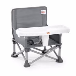 Rehausseur BRIGHT STARTS  compact pliable - Pop 'N Sit, Tablette amovible, Ultra compact, Sac de transport inclus
