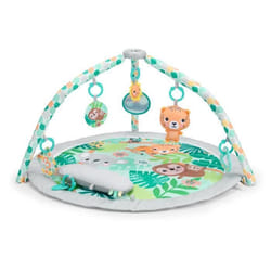BRIGHT STARTS Tapis déveil bébé au sol évolutif pliable- Foret tropicale- arche avec jouets sensoriels et musicaux miroir