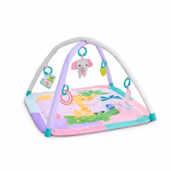 BRIGHT STARTS Tapis de sol éveil bébé évolutif pliable- Jungle Rose- arche avec jouets sensoriels et musicaux miroir