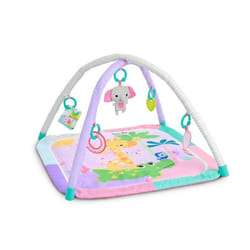 BRIGHT STARTS Tapis de sol éveil bébé évolutif pliable- Jungle Rose- arche avec jouets sensoriels et musicaux miroir