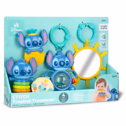 DISNEY BABY - STITCH - Coffret Cadeau Naissance​ Bapteme- 4 jouets bébé  Hochet Anneau de dentition Jouets multisensoriels