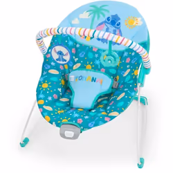 Bright Starts - disney baby - stitch - Transat bébé, Arche avec jouets d'éveil amovible, Vibrations apaisantes, évolutif de 0 a 6 mois