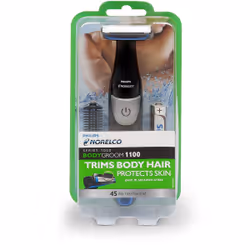 Philips Norelco Bodygroom 1100 BG1026/60 tondeuse corps / rasoirs Noir, Bleu