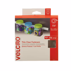 Velcro Thin Clear, Velcro, Transparent, 19,1 mm, 4,5 m, 1 pièce(s), Boîte avec crochet