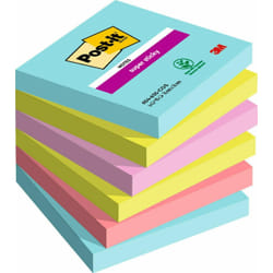 Post-It 7100263206 Carré Bleu, Vert, Rose 90 feuilles Auto-adhésif