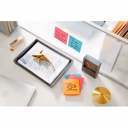 Post-It 675-3SSMIA Carré Bleu, Rose, Jaune Auto-adhésif