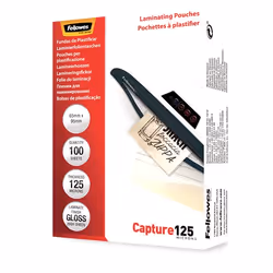 Fellowes Pochettes brillantes pour cartes 125 microns 65x95mm, Transparent, Plastique, 95 mm, 65 mm, 1 mm, 100 pièce(s)