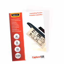 Fellowes Pochettes brillantes A2 125 microns - Paquet de 50