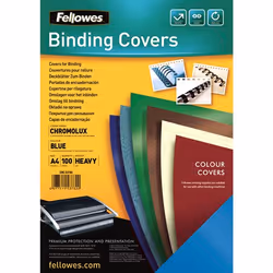 Fellowes Couvertures Brillantes Chromolux Bleu A4, A4, Papier, Bleu, 210 mm, 297 mm, 1 mm