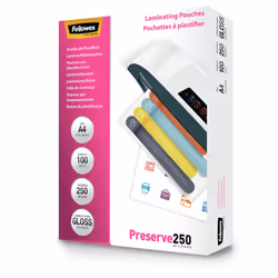 Fellowes Pochettes brillantes A4 250 microns - Paquet de 100