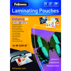 Fellowes Pochettes SuperQuick brillantes A4 80 microns
