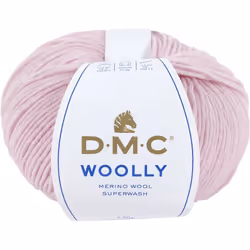 Pelote de laine - 100% mérinos - Rose pâle - DMC - Woolly - Tricot - Crochet