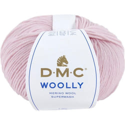 Pelote de laine - 100% mérinos - Rose pâle - DMC - Woolly - Tricot - Crochet