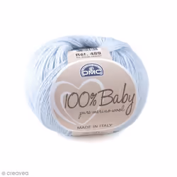 Laine - DMC - 100% Baby - 50 g - Bleu clair - Fil doux en laine mérinos