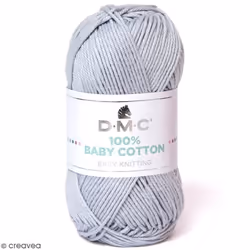 Fil à tricoter - DMC - Baby Cotton - 50 g - 100% coton - Gris Clair