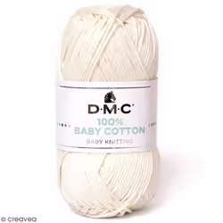 Fil à tricoter - DMC - Baby Cotton - 50 g - 100% coton - Blanc Ivoire