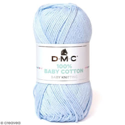 Fil à tricoter - DMC - Baby Cotton - 50 g - 100% coton - Couleur Bleu Layette