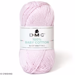 Fil à tricoter - DMC - Baby Cotton - 50 g - Couleur Mauve Layette - 100% Coton