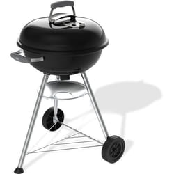 Barbecue à charbon - Weber - Compact Kettle - Ø47 cm - Acier émaillé - Clapet daération - 6 couverts - Noir