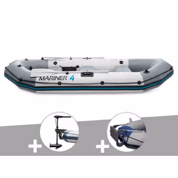 Kit bateau gonflable 4 places Mariner 4 avec moteur rames et gonfleur - Intex
