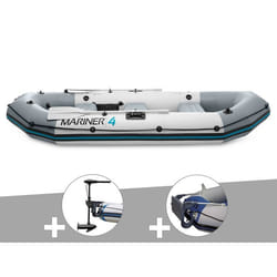Kit bateau gonflable 4 places Mariner 4 avec moteur rames et gonfleur - Intex
