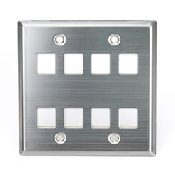 Leviton 43080-2S8 Plaque de commutation et obturateur Acier inoxydable