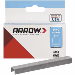 Arrow - Boîte de 5000 agrafes P22 8 mm Pour agrafeuse P22 Longueur pattes : 8mm Finition : galvanisée