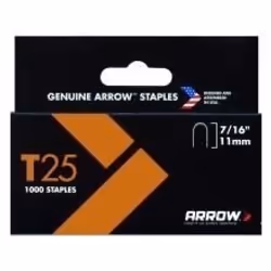 Agrafes T25 Arrow - Boîte de 1000 (11 mm) pour câbles Ø 6 mm