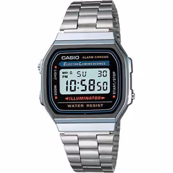 Casio Montre Unisexe A168W-1 Noir Argenté (Ø 36 mm)