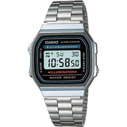 Casio Montre Unisexe A168W-1 Noir Argenté (Ø 36 mm)