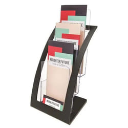 Deflecto 693604 Présentoir à livres 3 étagères Noir, Transparent