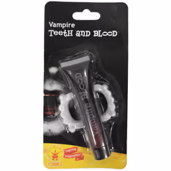 Rubie's Tube De Faux Sang Et Dentier De Vampire, 18 an(s), Plastique, Rouge, Noir