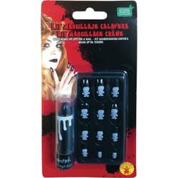 Rubie's Kit Rouge À Lèvres Et Faux Ongles Tête De Mort