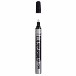 Sakura Pen-touch Metallic, Argent, Noir, Argent, 1 couleurs, Moyen, Rond, Verre, Métal, Papier, Plastique, Bois