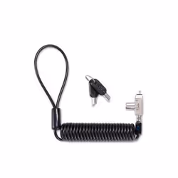 Kensington Câble de sécurité N17 2.0 portable à clé pour encoches Wedge, 1,8 m, Kensington, Clé, Acier au carbone, Charbon