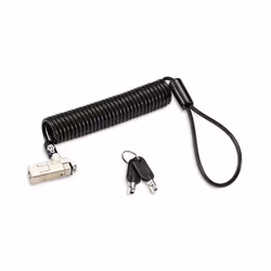 Kensington Câble de sécurité Slim NanoSaver® 2.0 portable à clé, 1,8 m, Kensington, Clé, Acier au carbone, Argent, Noir