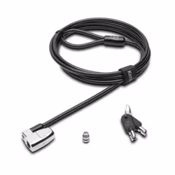 Kensington Câble de sécurité ClickSafe 2.0 à clé pour encoches Wedge, Clé, Acier au carbone, Noir, Argent