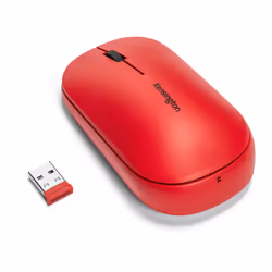 Kensington Souris SureTrack™ avec double connectivité sans fil - Rouge, Ambidextre, RF sans fil + Bluetooth, 2400 DPI, Rouge