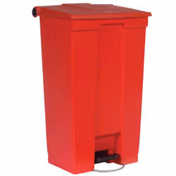 Rubbermaid Step-On 6146, 87,1 L, Rectangulaire, Polyéthylène haute densité (HDPE), Polypropylène (PP), Rouge, Pédale, FM, UV, ...