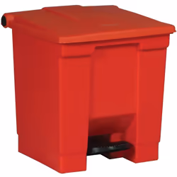 Rubbermaid Step-On 6143, 30,3 L, Rectangulaire, Polyéthylène haute densité (HDPE), Polypropylène (PP), Rouge, Pédale, FM, UV, ...