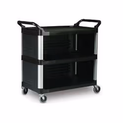 Rubbermaid Xtra 4093, Polyéthylène haute densité (HDPE), Noir, 136,1 kg, 2 étagères, 508 mm, 1032 mm