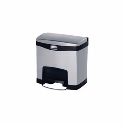 Rubbermaid 1901982, 15 L, Rectangulaire, Métal, Noir, Métallique, Pédale, Chine