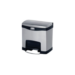 Rubbermaid 1901982 poubelle 15 L Rectangulaire Métal Noir, Métallique
