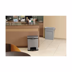 Rubbermaid 1901985 poubelle 30 L Rectangulaire Métal, Plastique Noir, Gris